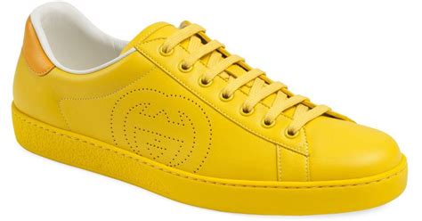 gucci ace sneaker mustard yellow|Gucci ace tennis shoes.